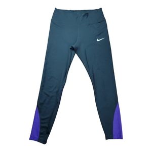 Use Nike Team One 7/8 Tight Women's Medium Black Purple  Running Legging